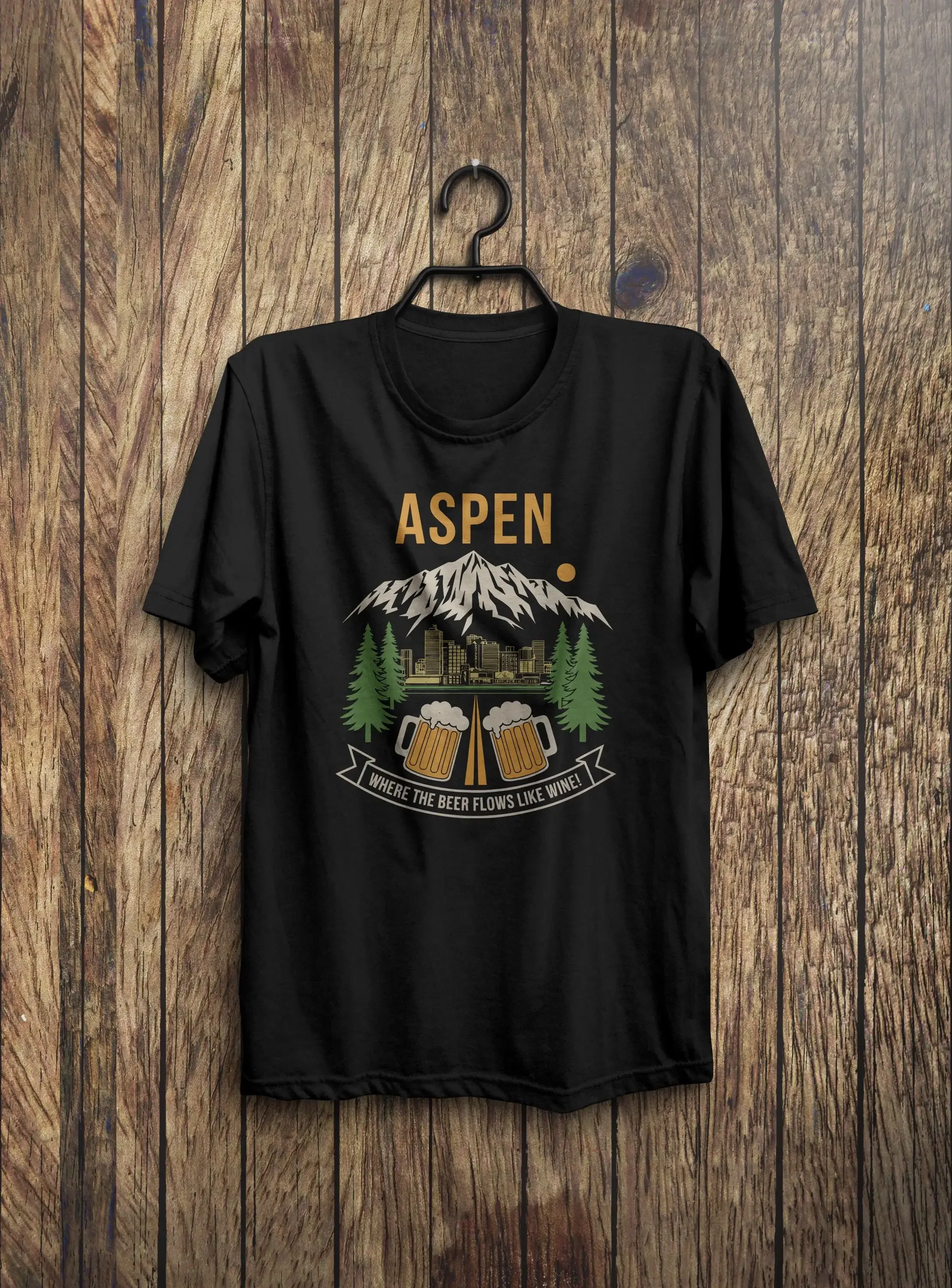 Beer And Wine Quote - Aspen T Shirt Funny Where The