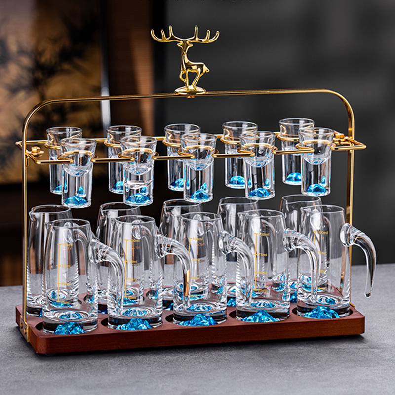 Wine Glass Set Crystal - High-End Chinese Style Crystal Glass White