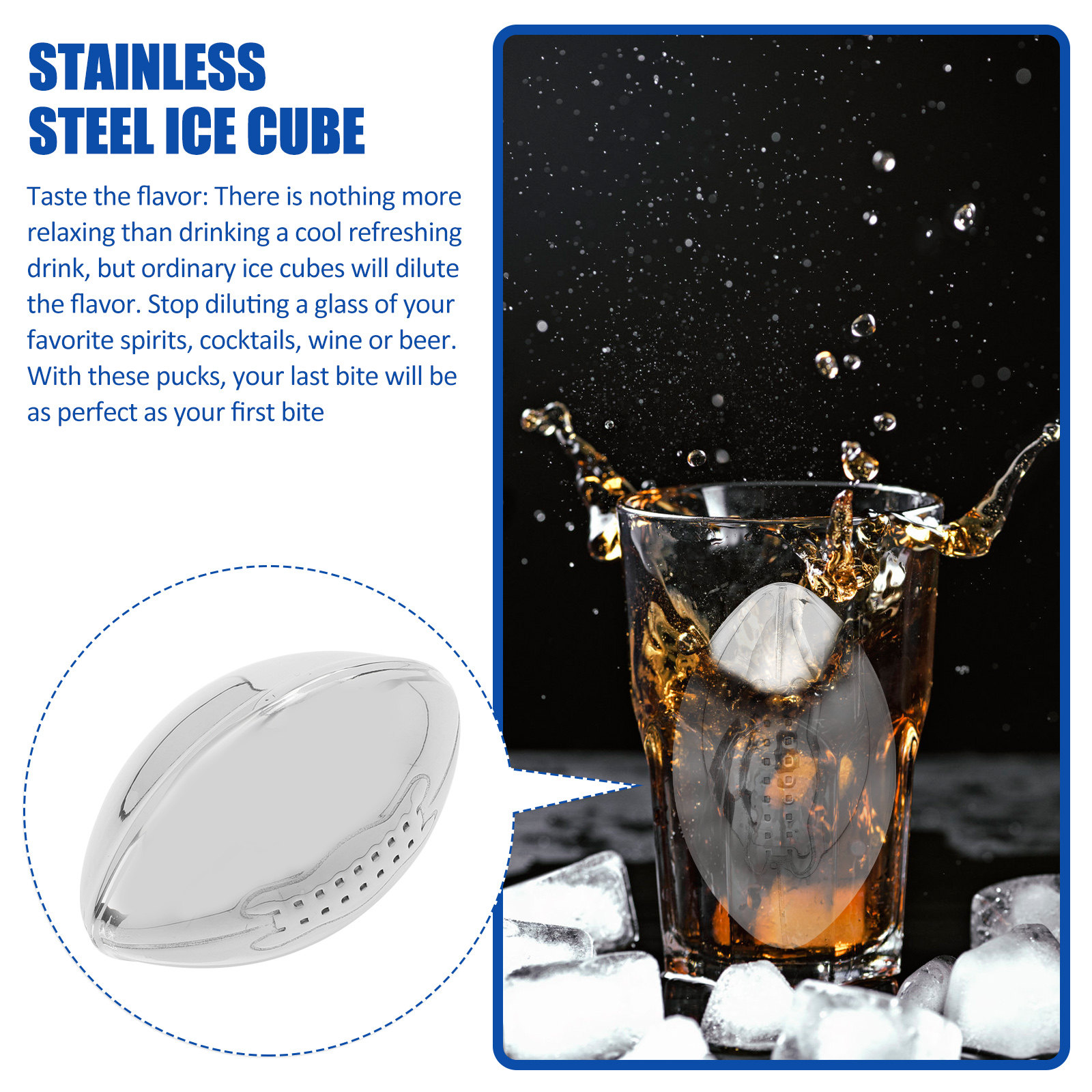 Stainless Steel Ice Cube Set R - Wine Whiskey Beer recension och pris