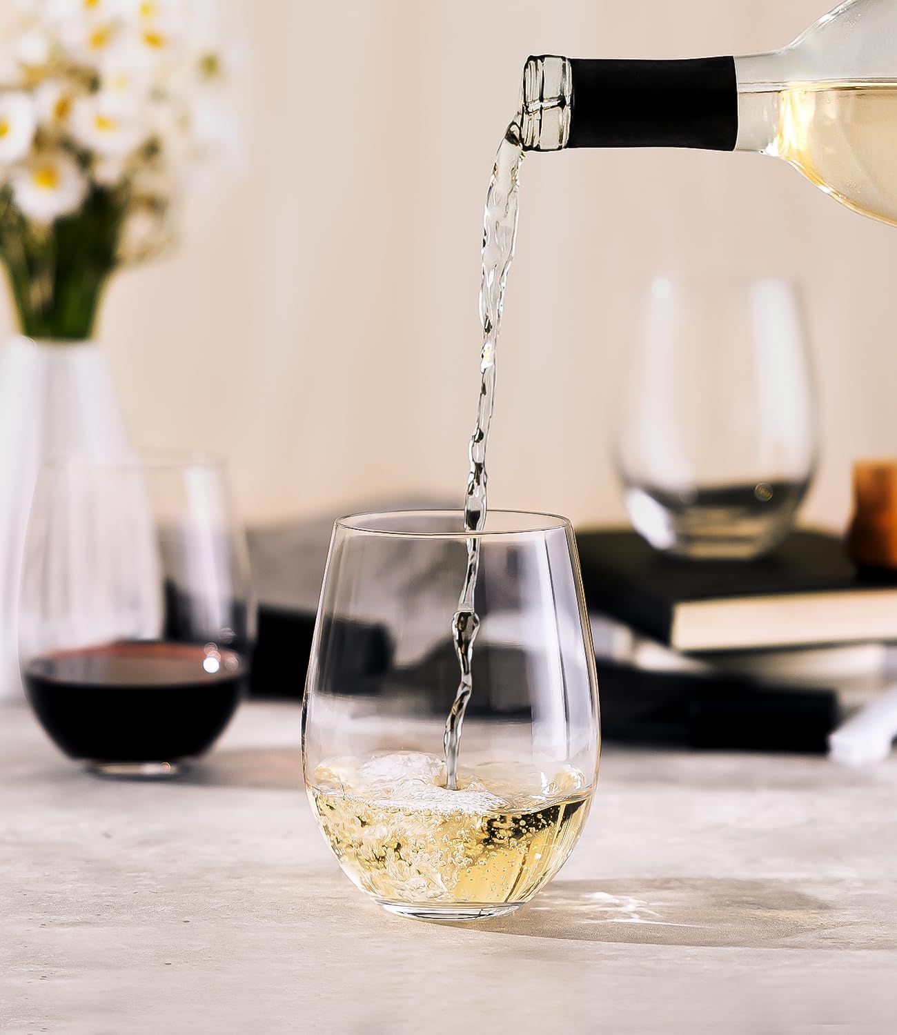 Stemless Wine Glasses Set of 4 - Wine Glass Set Crystal recension och pris