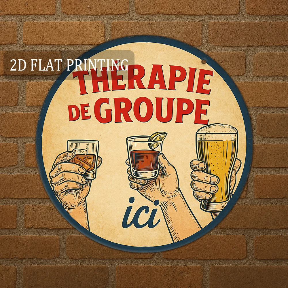 2D Flat - 20.32cm Vintage Fren - Beer And Wine Quote recension och pris