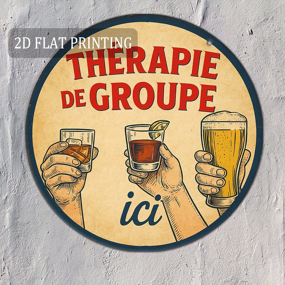 2D Flat - 20.32cm Vintage Fren - Beer And Wine Quote recension och pris