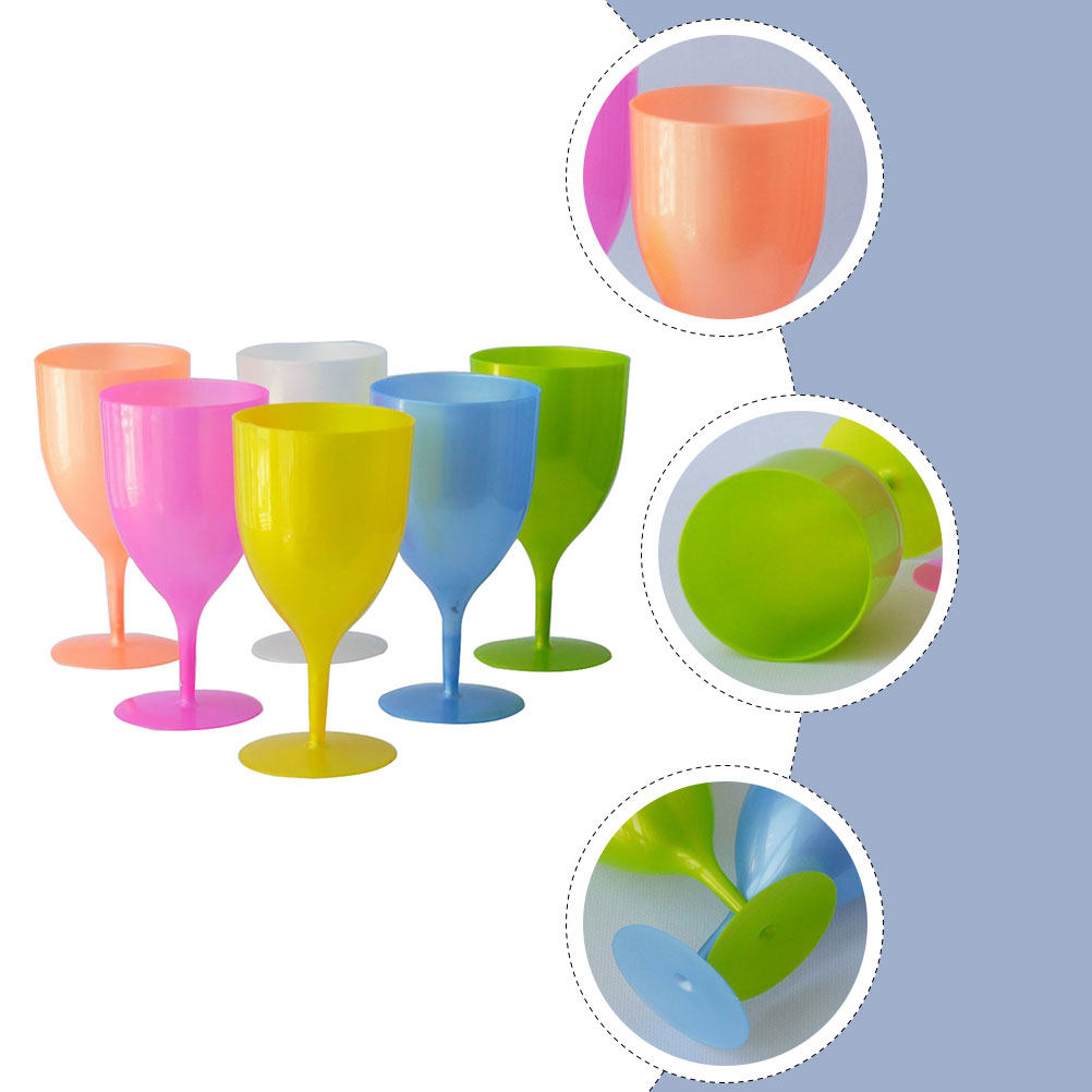 6Pcs Colorful Plastic Goblet S - Wine Whiskey Beer recension och pris