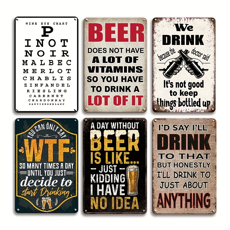 High Definition Metal Tin Sign - Beer And Wine Quote recension och pris