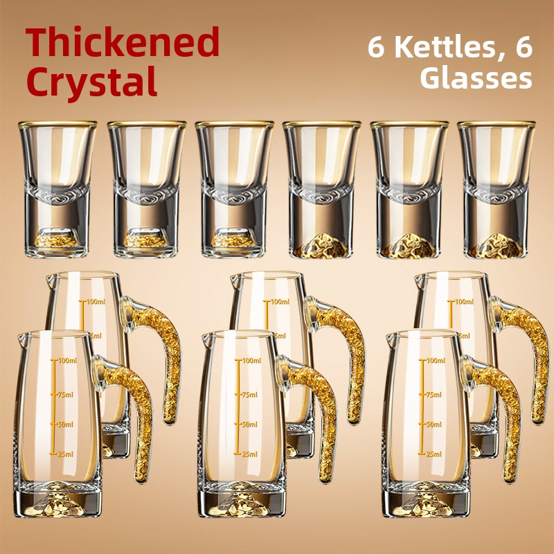 Crystal Glass Gold Foil Mounta - Wine Glass Set Crystal recension och pris