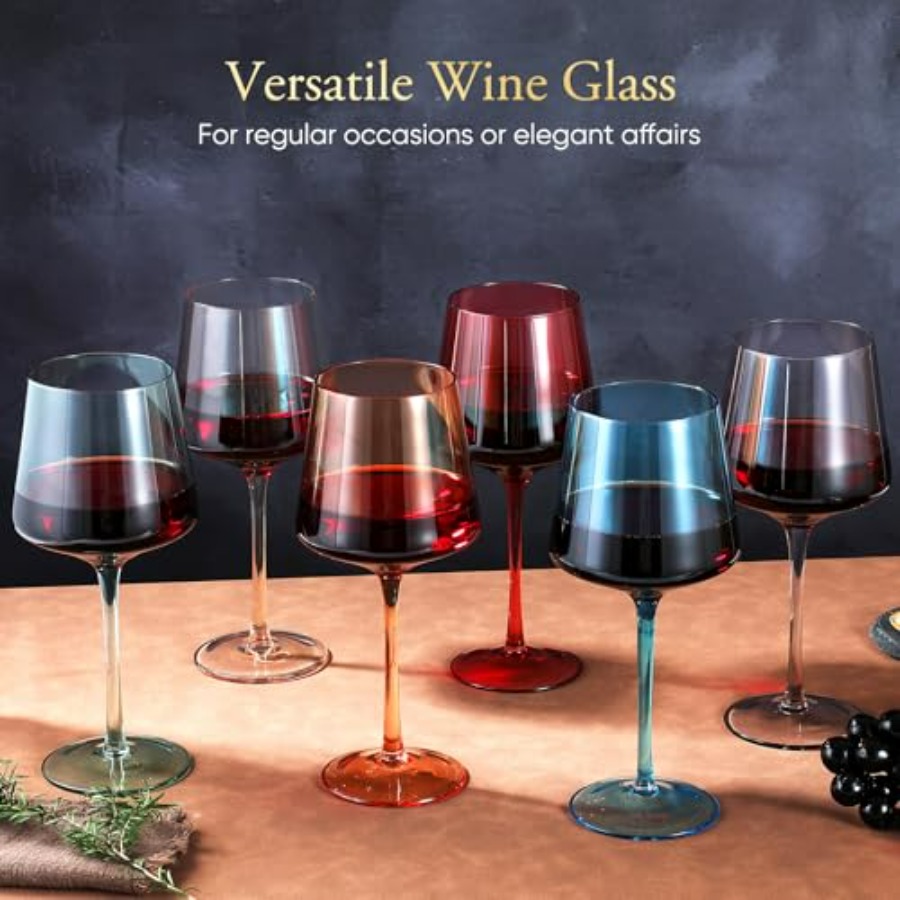 Colorful HandBlown Crystal Win - Wine Glass Set Crystal recension och pris