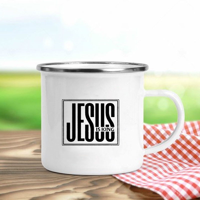 Jesus Is God Print Enamel Mugs - Wine Beer Best recension och pris
