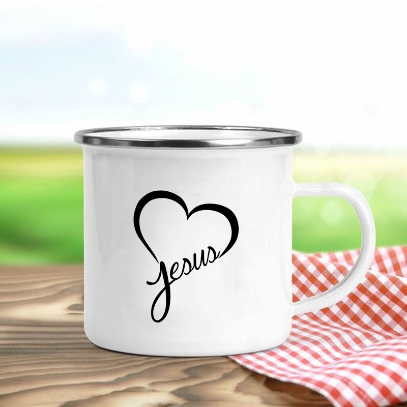 Jesus Is God Print Enamel Mugs - Wine Beer Best recension och pris